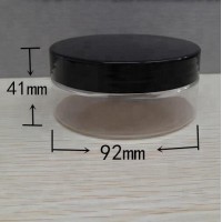 150ml Plastic jar with black plastic lid PET good quality jar 89mm neck size